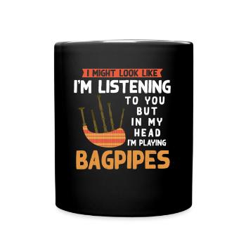 Bagpipes Addictive Music Bagpiper - Full Colour Mug - black - Front