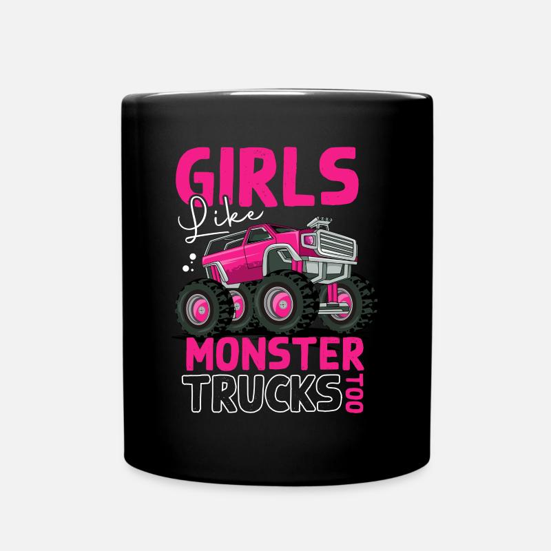 Coole Monster Trucks Mädchen Monster Truck - Tasse einfarbig - Schwarz