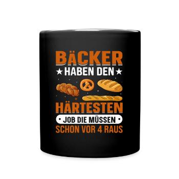 Bäcker lustiges Geschenk - Tasse einfarbig - Schwarz - Vorne
