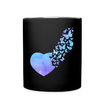 Butterfly Heart Mignon Aquarelle - Mug uni - noir - Devant