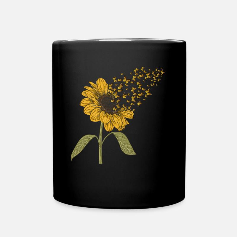 Tournesol Papillon Femmes Filles - Mug uni - noir