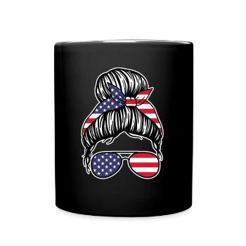 America Girls Women 4 juillet Patriotique - Mug uni - noir - Devant