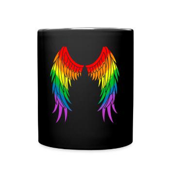 Rainbow Wings LGBT - Full Colour Mug - black - Front