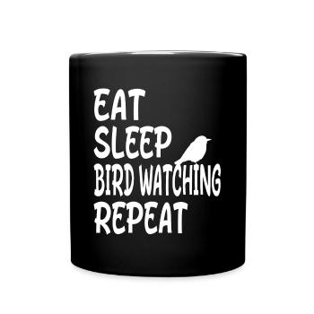 Repeat Birdwatching Birdwatcher Gift Idea - Full Colour Mug - black - Front