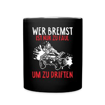 ATV Quad Fahrer - Tasse einfarbig - Schwarz - Vorne