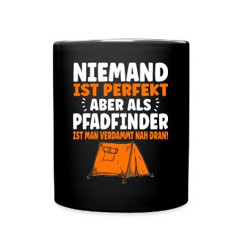 Pfadfinder Scout Pfadfinderin Camping - Tasse einfarbig - Schwarz - Vorne