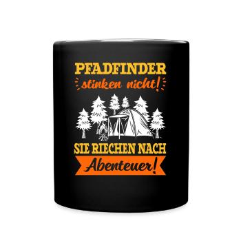 Pfadfinder Scout Pfadfinderin Camping - Tasse einfarbig - Schwarz - Vorne