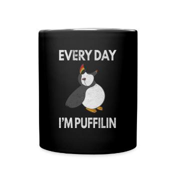 Every Day Puffilin - Puffin Papageientaucher - Tasse einfarbig - Schwarz - Vorne
