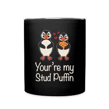 Du Bist Mein Stud Puffin Beziehung Liebe Seevogel - Tasse einfarbig - Schwarz - Vorne