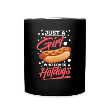 Girls Hotdog Fast Food Grill - Full Colour Mug - black - Front
