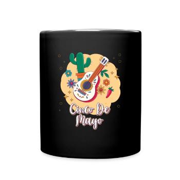 Cinco De Mayo Ukulélé Cactus Fiesta Mexicaine - Mug uni - noir - Devant