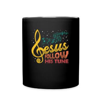 Jesus, clef, music, religious. - Full Colour Mug - black - Front