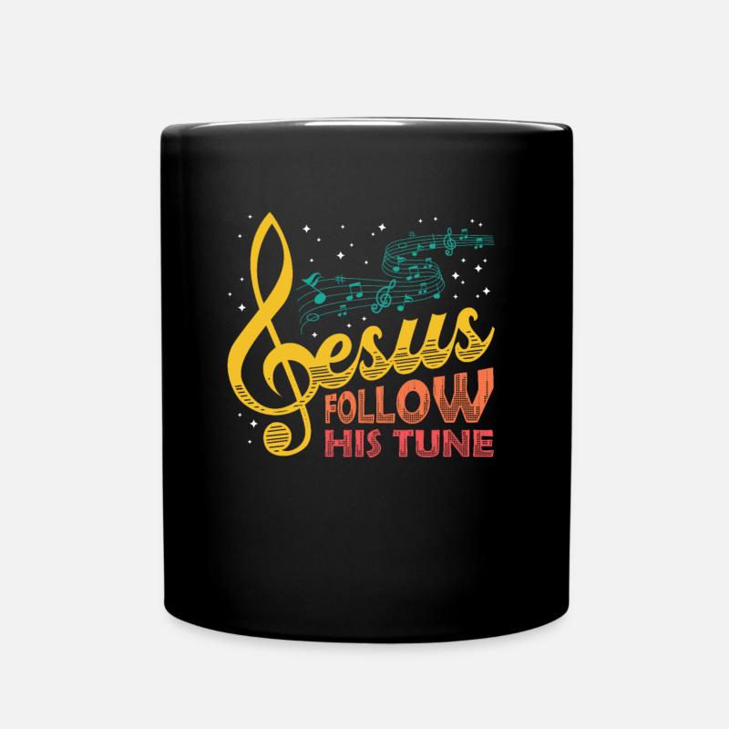 Jesus, Notenschlüssel, Musik, religiös. - Tasse einfarbig - Schwarz