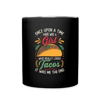 La fille aime les tacos - Mug uni - noir - Devant
