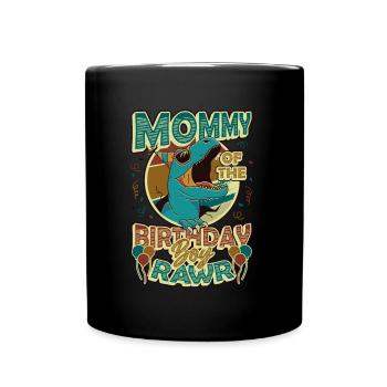 Dinosaurier Mama des Geburtstags Jungen - Tasse einfarbig - Schwarz - Vorne