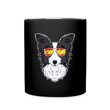 Border Collie I Spain Sunglasses I Spanish Flag - Tasse einfarbig - Schwarz - Vorne