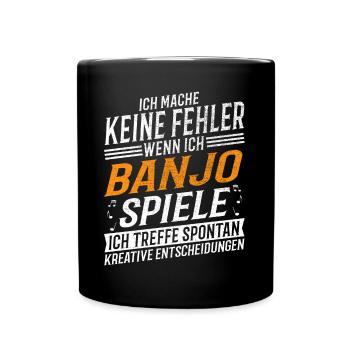 Banjo Musiker Kreativer Banjospieler - Tasse einfarbig - Schwarz - Vorne