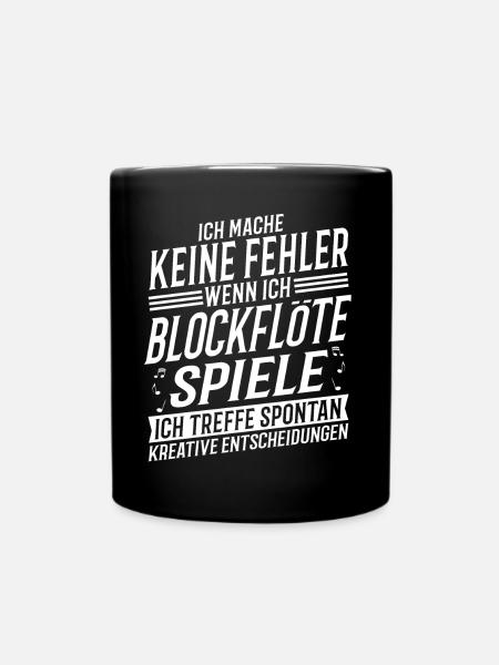 Blockflötenspieler Musiker Blockflöte - Tasse einfarbig - Schwarz