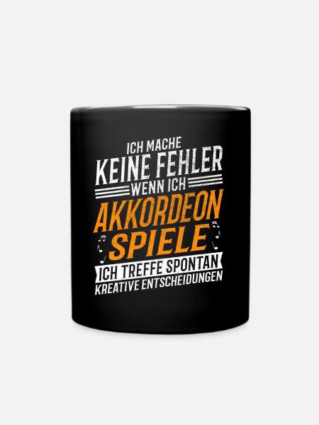 Akkordeonspieler Musikinstrument Musik Akkordeon - Tasse einfarbig - Schwarz