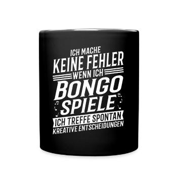 Bongospieler Musikinstrument Musik Bongo - Tasse einfarbig - Schwarz - Vorne