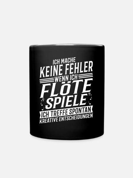 Flötenspieler Musikinstrument Musik Flöte - Tasse einfarbig - Schwarz