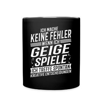 Geigenspieler Musikinstrument Musik Geige - Tasse einfarbig - Schwarz - Vorne
