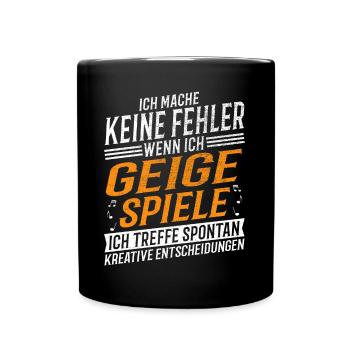 Geige Musiker Kreativer Geigenspieler - Tasse einfarbig - Schwarz - Vorne