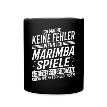 Marimbaspieler Musikinstrument Musik Marimba - Tasse einfarbig - Schwarz - Vorne