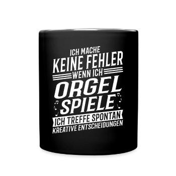Orgelspieler Musikinstrument Musik Organist - Tasse einfarbig - Schwarz - Vorne