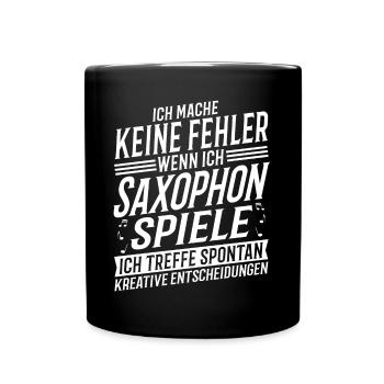 Saxophonspieler Musikinstrument Musik Saxophonist - Tasse einfarbig - Schwarz - Vorne