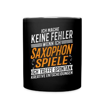 Saxophon Musiker Kreativer Saxophonspieler - Tasse einfarbig - Schwarz - Vorne