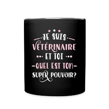 Vétérinaire idée cadeau métier Citation humour - Mug uni - noir - Devant