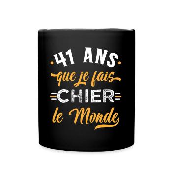 Anniversaire 41 ans, idée cadeau date de naissance - Mug uni - noir - Devant