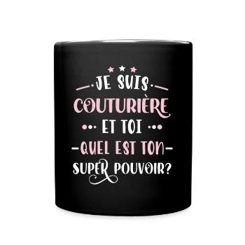 Couturière Idée Cadeau Couture Tricot Citation - Mug uni - noir - Devant