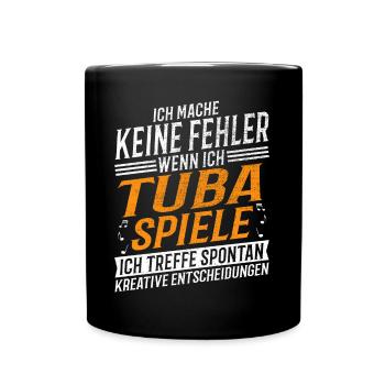 Tuba Musiker Kreativer Tubaspieler - Tasse einfarbig - Schwarz - Vorne