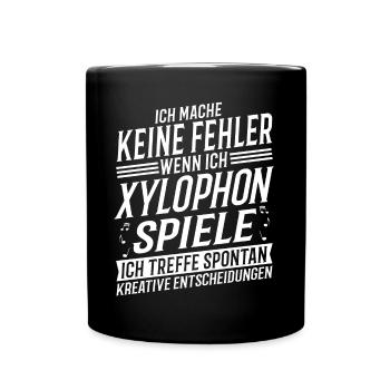 Xylophonspieler Musikinstrument Musik Xylophon - Tasse einfarbig - Schwarz - Vorne