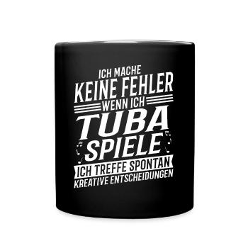 Tubaspieler Musikinstrument Musik Tuba - Tasse einfarbig - Schwarz - Vorne