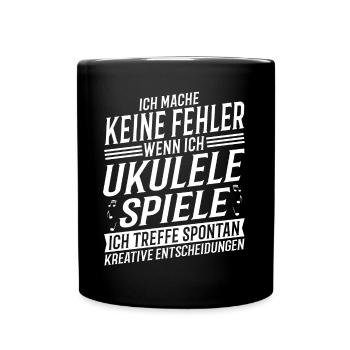 Ukulelespieler Musikinstrument Musik Ukulele - Tasse einfarbig - Schwarz - Vorne