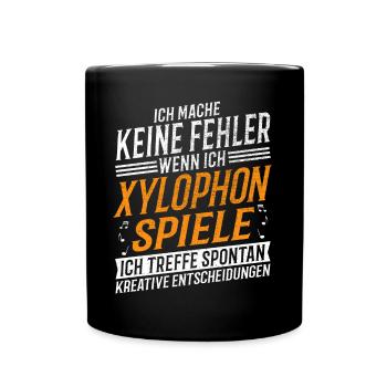 Xylophon Musiker Kreativer Xylophonspieler - Tasse einfarbig - Schwarz - Vorne