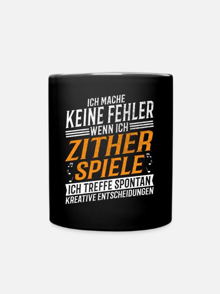 Zither Musiker Kreativer Zitherspieler - Tasse einfarbig - Schwarz