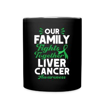 Our family fights liver cancer together - Full Colour Mug - black - Front