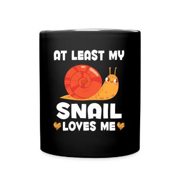 L’escargot m’aime les femmes Drôle d’escargot - Mug uni - noir - Devant