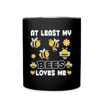 Les abeilles m’aiment les femmes drôles d’apiculteurs - Mug uni - noir - Devant