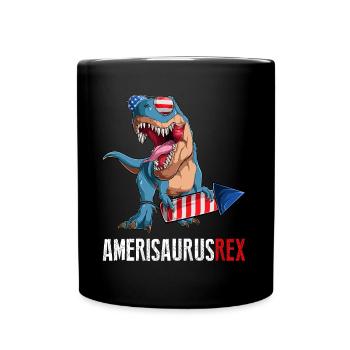 America Trex US Patriotic Dino 4 juillet - Mug uni - noir - Devant