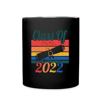 Class of 2022 Graduation Retro Sunset - Full Colour Mug - black - Front