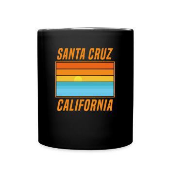 Santa Cruz California Vintage Surfer 70er 80er - Tasse einfarbig - Schwarz - Vorne