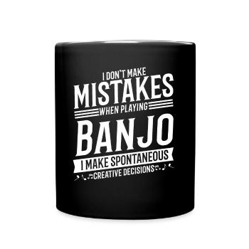 Banjo Player Musical Instrument Music Banjo - Full Colour Mug - black - Front