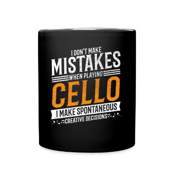 Cello Musikliebhaber Kreativer Cellist - Tasse einfarbig - Schwarz - Vorne