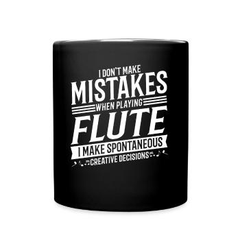 Flute Player Musical Instrument Music Flute - Full Colour Mug - black - Front
