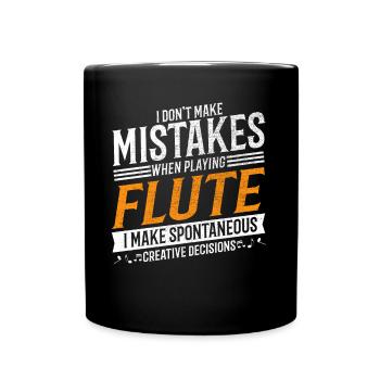 Flûte Mélomane Joueur de flûte créatif - Mug uni - noir - Devant